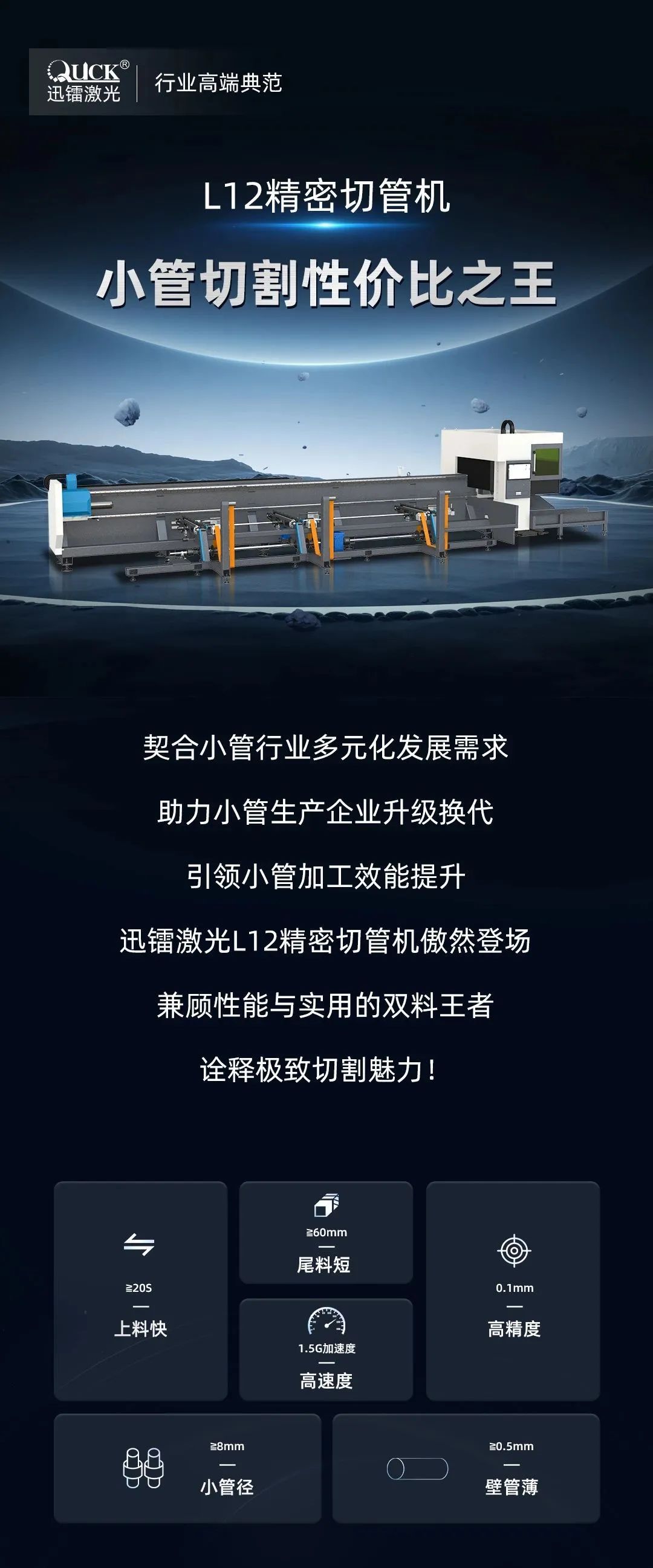 迅鐳激光L12精密切管機 | 小而強大，定義行業(yè)新標桿！(圖2)